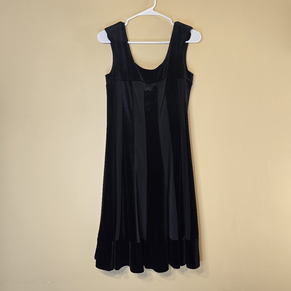 Y2K Connected Velour Dress US 10 Panels Witchy Grunge Whimsigoth Black Wednesday